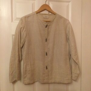 Liz Claiborne Petite cream linen pants suit